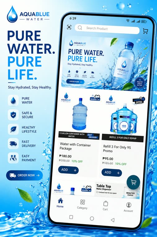 AquaBlue Connect shop screen